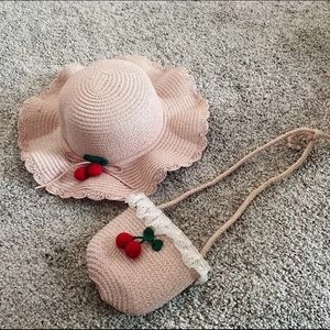 Baby Girl Hat and Bag Set-Pink